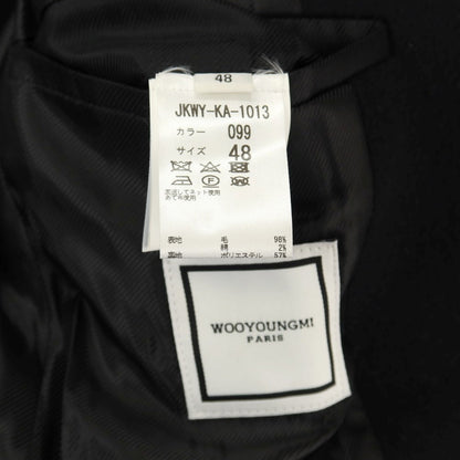 【中古】ウーヨンミ WOOYOUNGMI ウールコットン 2つボタン ノーカラージャケット ブラック【サイズ48】【 状態ランクB 】【 メンズ 】
