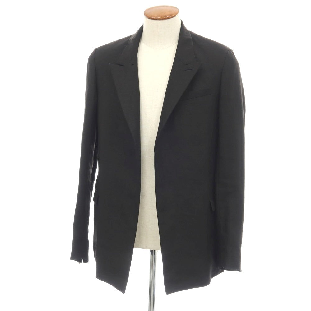 【中古】ディオールオム Dior Homme リネン ボタンレス カジュアルジャケット ブラック【サイズ46】【 状態ランクB 】【 メンズ 】