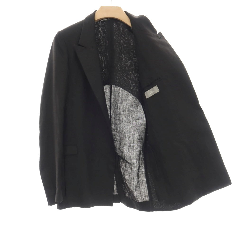 【中古】ディオールオム Dior Homme リネン ボタンレス カジュアルジャケット ブラック【サイズ46】【 状態ランクB 】【 メンズ 】