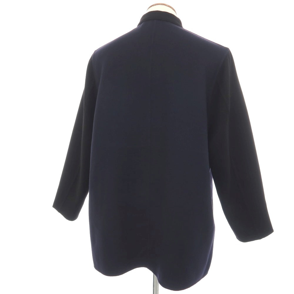 【中古】ジルサンダー JIL SANDER カシミヤ バイカラー カジュアルジャケット ネイビーxブラック【サイズ46】【 状態ランクB 】【 メンズ 】