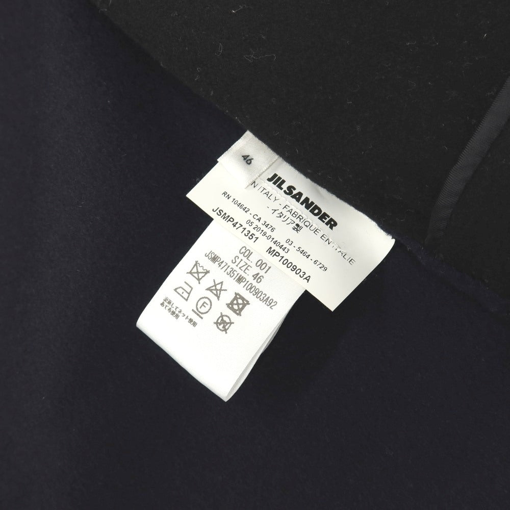 【中古】ジルサンダー JIL SANDER カシミヤ バイカラー カジュアルジャケット ネイビーxブラック【サイズ46】【 状態ランクB 】【 メンズ 】