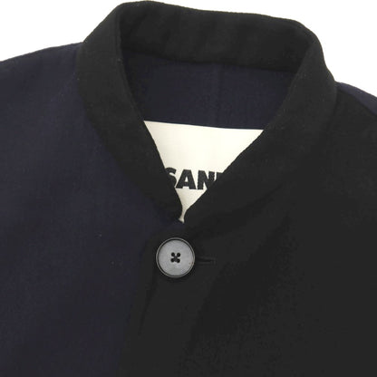 【中古】ジルサンダー JIL SANDER カシミヤ バイカラー カジュアルジャケット ネイビーxブラック【サイズ46】【 状態ランクB 】【 メンズ 】