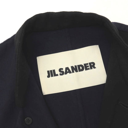 【中古】ジルサンダー JIL SANDER カシミヤ バイカラー カジュアルジャケット ネイビーxブラック【サイズ46】【 状態ランクB 】【 メンズ 】