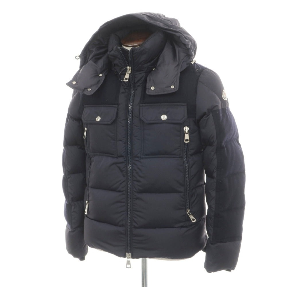 【中古】モンクレール MONCLER DIMIER ナイロン×ウール 切替 ダウンジャケット ネイビー【サイズ2】【 状態ランクC 】【 メンズ 】