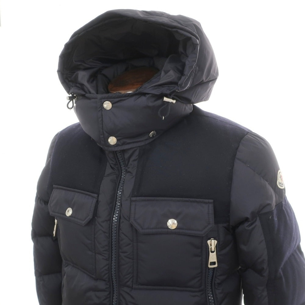 【中古】モンクレール MONCLER DIMIER ナイロン×ウール 切替 ダウンジャケット ネイビー【サイズ2】【 状態ランクC 】【 メンズ 】