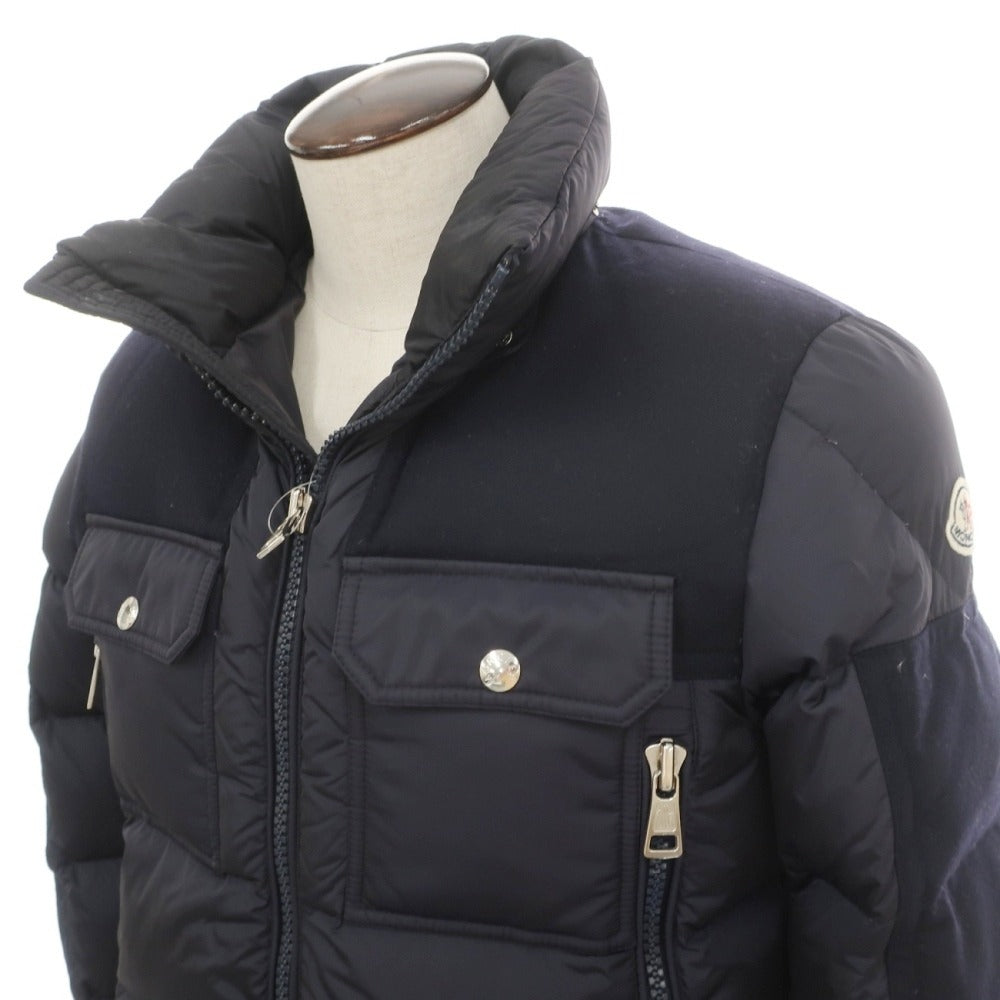 【中古】モンクレール MONCLER DIMIER ナイロン×ウール 切替 ダウンジャケット ネイビー【サイズ2】【 状態ランクC 】【 メンズ 】
