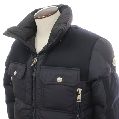 【中古】モンクレール MONCLER DIMIER ナイロン×ウール 切替 ダウンジャケット ネイビー【サイズ2】【 状態ランクC 】【 メンズ 】