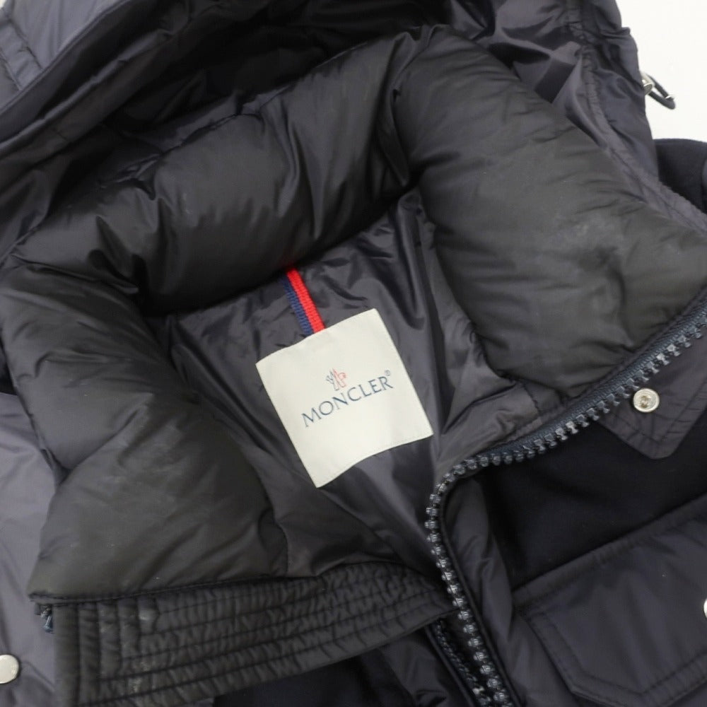 【中古】モンクレール MONCLER DIMIER ナイロン×ウール 切替 ダウンジャケット ネイビー【サイズ2】【 状態ランクC 】【 メンズ 】