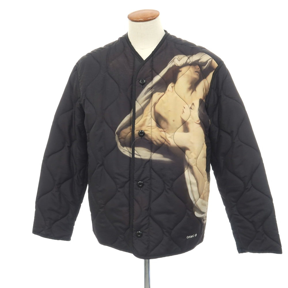 【中古】オーエーエムシー OAMC × LE LOUVRE OMBRES LINER キルティングジャケット 中綿ブルゾン ブラック【サイズM】【 状態ランクB 】【 メンズ 】