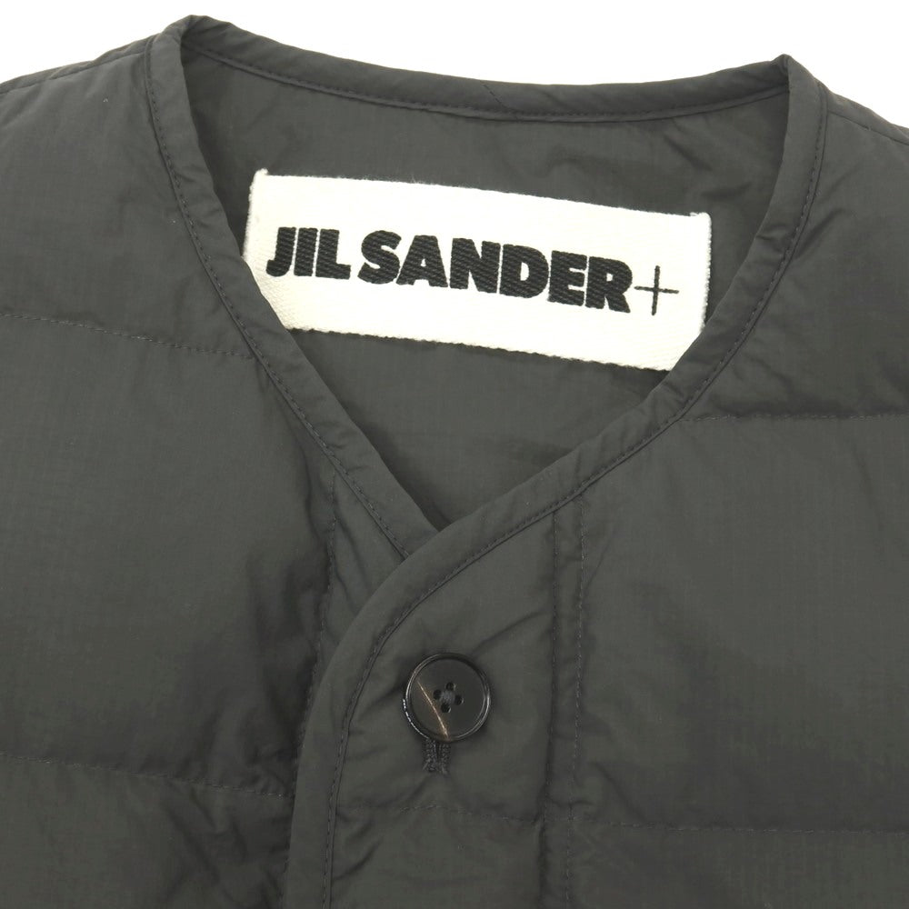 【中古】ジルサンダープラス Jil Sander+ リップストップナイロン キルティング ダウンジャケット グレーグリーン【サイズ44】【 状態ランクC 】【 メンズ 】