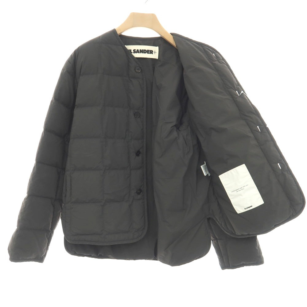 【中古】ジルサンダープラス Jil Sander+ リップストップナイロン キルティング ダウンジャケット グレーグリーン【サイズ44】【 状態ランクC 】【 メンズ 】