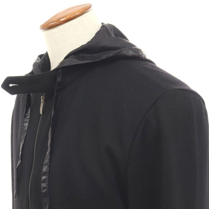 【中古】ウーヨンミ WOOYOUNGMI ウール ジャージー 異素材ドッキング レイヤードデザイン フーデッドブルゾン ブラック【サイズ48】【 状態ランクC 】【 メンズ 】