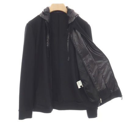 【中古】ウーヨンミ WOOYOUNGMI ウール ジャージー 異素材ドッキング レイヤードデザイン フーデッドブルゾン ブラック【サイズ48】【 状態ランクC 】【 メンズ 】