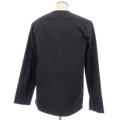【中古】ジルサンダー JIL SANDER コットン 比翼仕立て ノーカラー カジュアルシャツ ブラック【サイズ39】【 状態ランクB 】【 メンズ 】