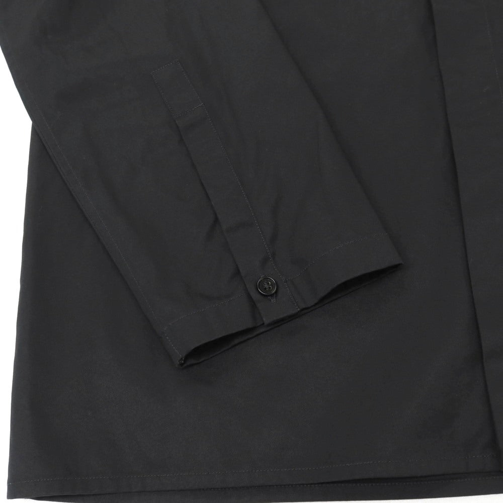 【中古】ジルサンダー JIL SANDER コットン 比翼仕立て ノーカラー カジュアルシャツ ブラック【サイズ39】【 状態ランクB 】【 メンズ 】
