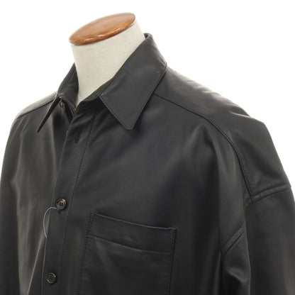 【中古】マルニ MARNI シープレザー レギュラーカラー カジュアルシャツ ブラック【サイズ48】【 状態ランクB 】【 メンズ 】