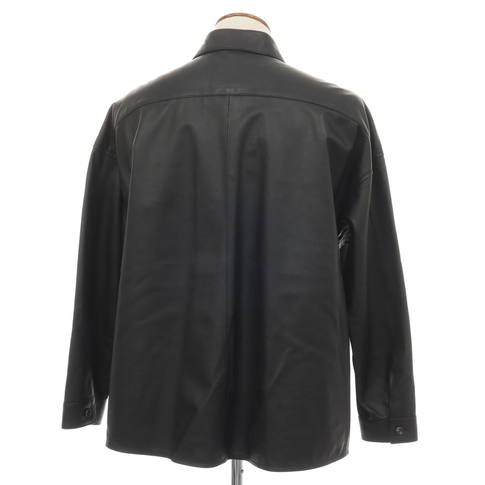 【中古】マルニ MARNI シープレザー レギュラーカラー カジュアルシャツ ブラック【サイズ48】【 状態ランクB 】【 メンズ 】