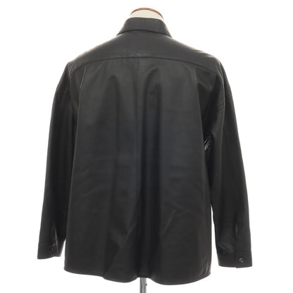 【中古】マルニ MARNI シープレザー レギュラーカラー カジュアルシャツ ブラック【サイズ48】【 状態ランクB 】【 メンズ 】