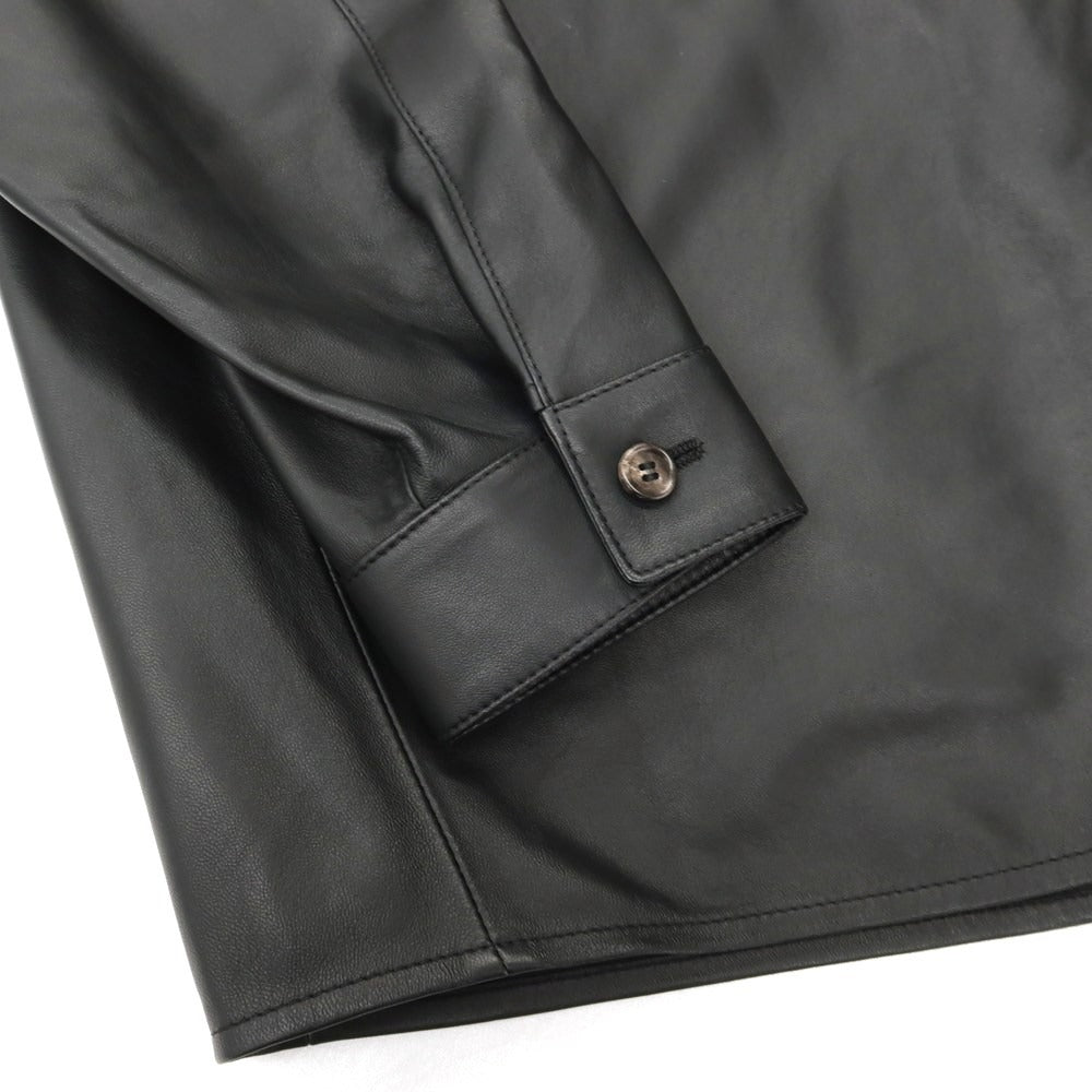 【中古】マルニ MARNI シープレザー レギュラーカラー カジュアルシャツ ブラック【サイズ48】【 状態ランクB 】【 メンズ 】