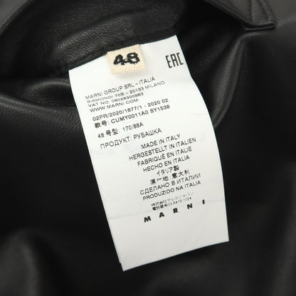 【中古】マルニ MARNI シープレザー レギュラーカラー カジュアルシャツ ブラック【サイズ48】【 状態ランクB 】【 メンズ 】