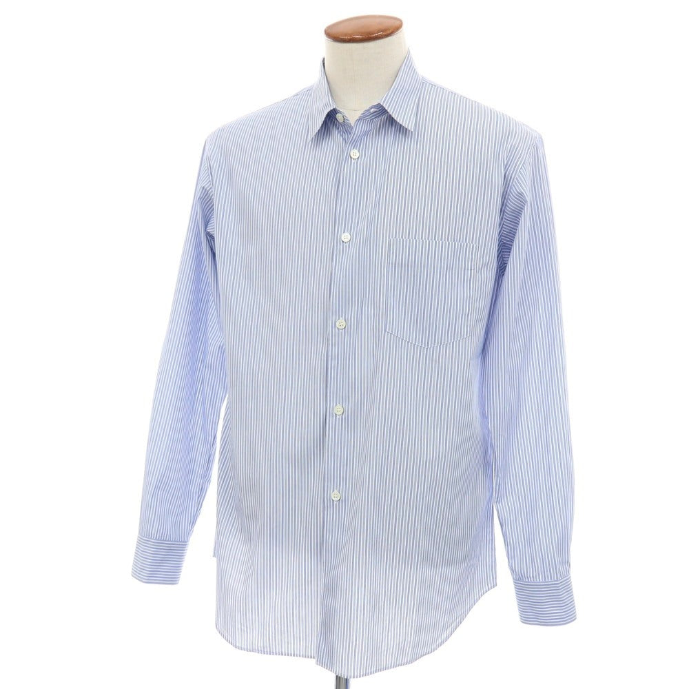 【中古】コムデギャルソンシャツ COMME des GARCONS SHIRT コットン ストライプ レギュラーカラー ドレスシャツ ブルーxホワイト【サイズM】【 状態ランクA 】【 メンズ 】