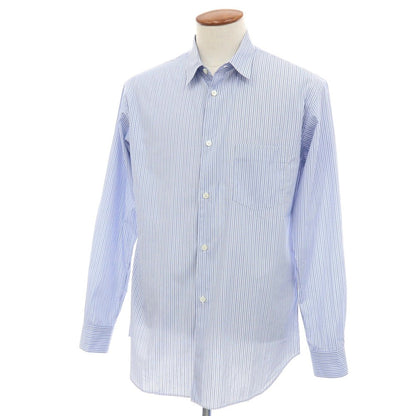 【中古】コムデギャルソンシャツ COMME des GARCONS SHIRT コットン ストライプ レギュラーカラー ドレスシャツ ブルーxホワイト【サイズM】【 状態ランクA 】【 メンズ 】