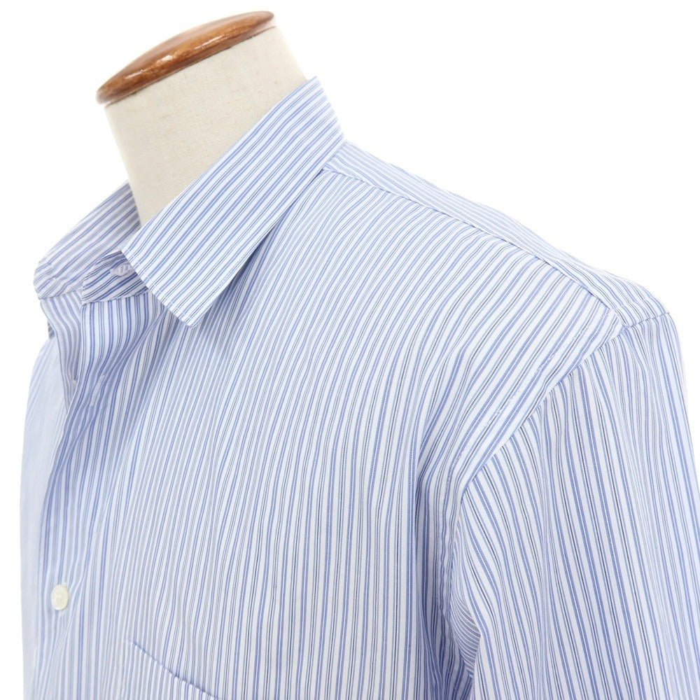 【中古】コムデギャルソンシャツ COMME des GARCONS SHIRT コットン ストライプ レギュラーカラー ドレスシャツ ブルーxホワイト【サイズM】【 状態ランクA 】【 メンズ 】