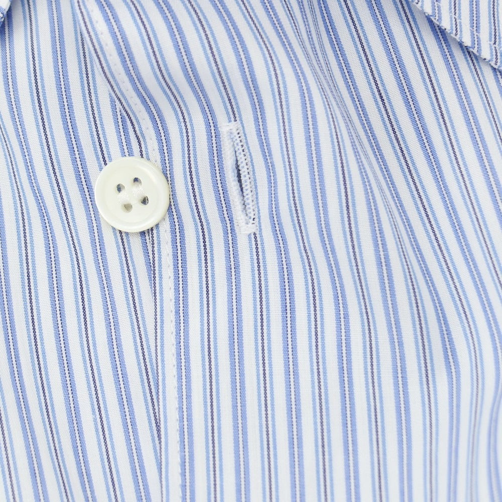 【中古】コムデギャルソンシャツ COMME des GARCONS SHIRT コットン ストライプ レギュラーカラー ドレスシャツ ブルーxホワイト【サイズM】【 状態ランクA 】【 メンズ 】