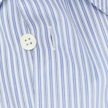 【中古】コムデギャルソンシャツ COMME des GARCONS SHIRT コットン ストライプ レギュラーカラー ドレスシャツ ブルーxホワイト【サイズM】【 状態ランクA 】【 メンズ 】