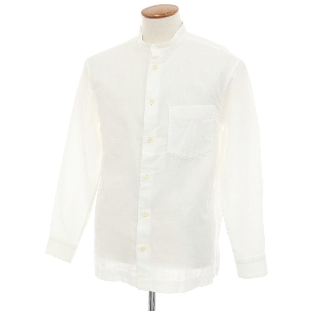 【中古】イッセイミヤケ メン ISSEY MIYAKE MEN コットン スタンドカラー カジュアルシャツ ホワイト【サイズ2】【 状態ランクC 】【 メンズ 】