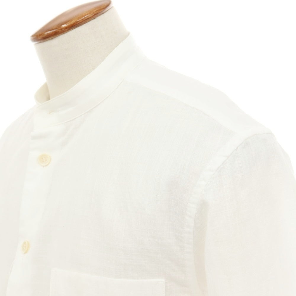 【中古】イッセイミヤケ メン ISSEY MIYAKE MEN コットン スタンドカラー カジュアルシャツ ホワイト【サイズ2】【 状態ランクC 】【 メンズ 】