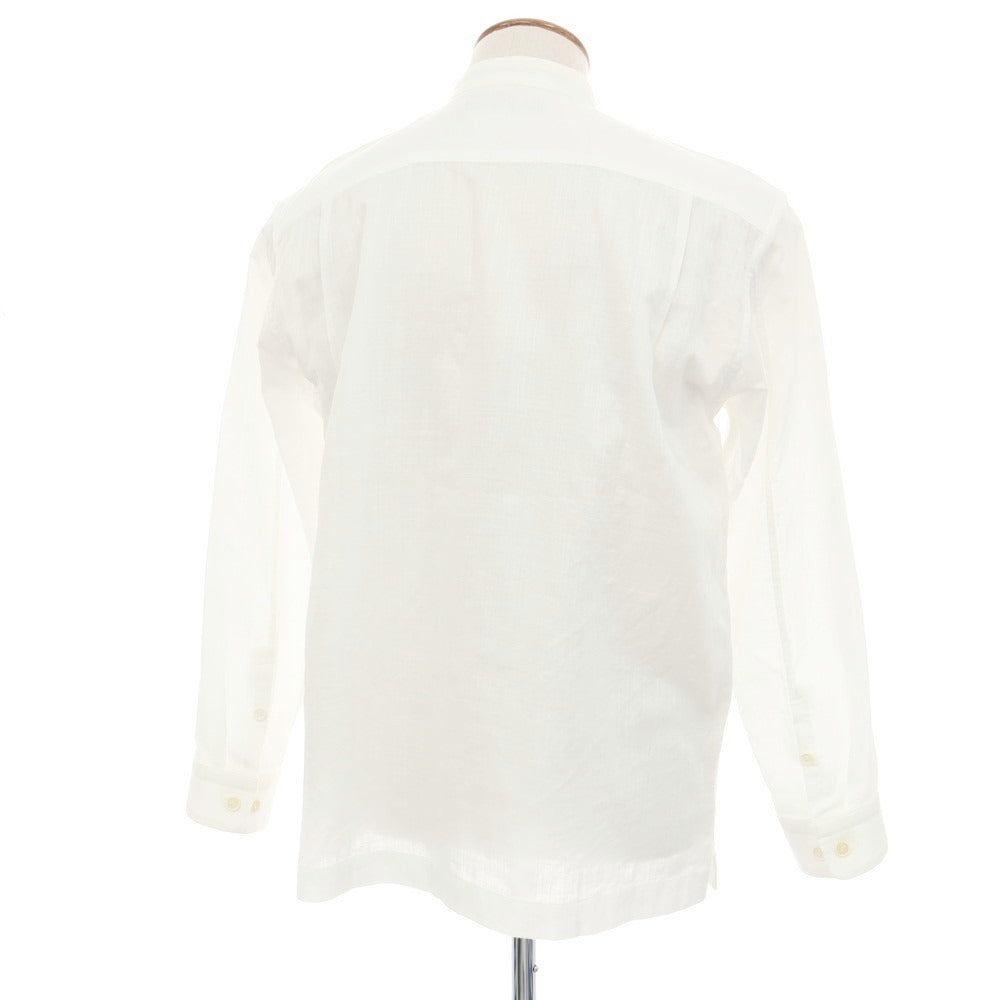 【中古】イッセイミヤケ メン ISSEY MIYAKE MEN コットン スタンドカラー カジュアルシャツ ホワイト【サイズ2】【 状態ランクC 】【 メンズ 】