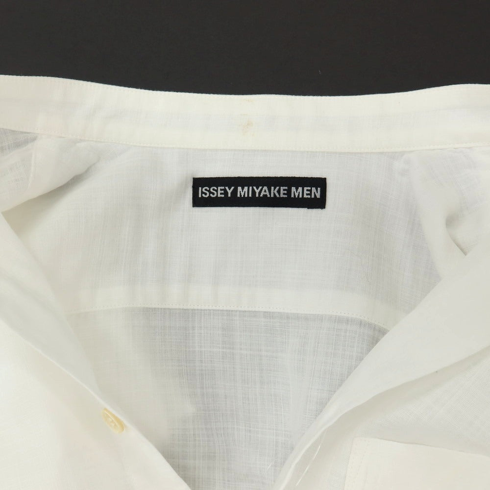 【中古】イッセイミヤケ メン ISSEY MIYAKE MEN コットン スタンドカラー カジュアルシャツ ホワイト【サイズ2】【 状態ランクC 】【 メンズ 】