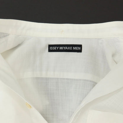 【中古】イッセイミヤケ メン ISSEY MIYAKE MEN コットン スタンドカラー カジュアルシャツ ホワイト【サイズ2】【 状態ランクC 】【 メンズ 】