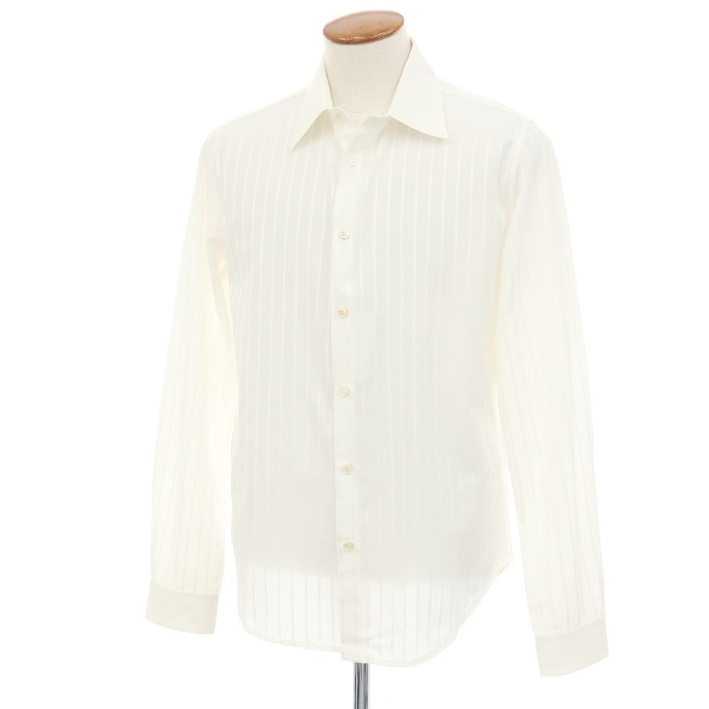 【中古】マルタンマルジェラテン Martin Margiela 10 コットン ストライプ レギュラーカラー ドレスシャツ ホワイト【サイズ2】【 状態ランクB 】【 メンズ 】