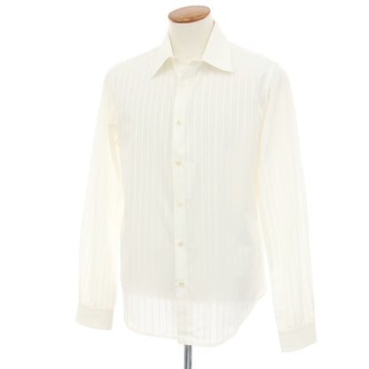 【中古】マルタンマルジェラテン Martin Margiela 10 コットン ストライプ レギュラーカラー ドレスシャツ ホワイト【サイズ2】【 状態ランクB 】【 メンズ 】