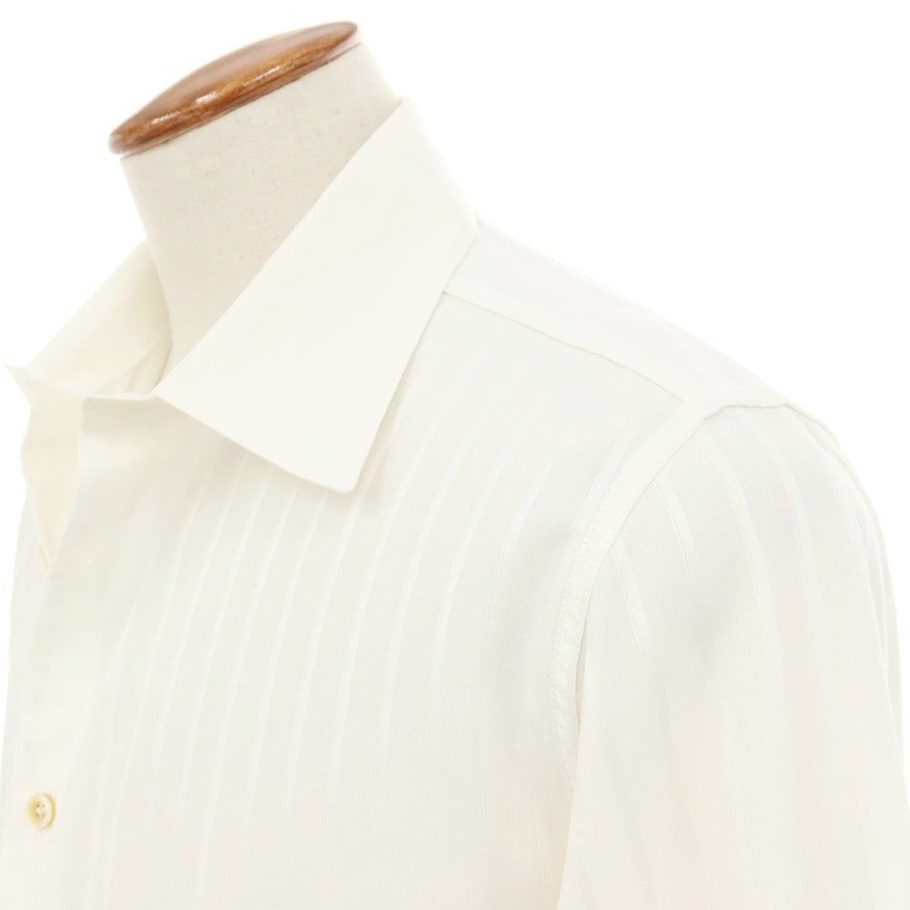 【中古】マルタンマルジェラテン Martin Margiela 10 コットン ストライプ レギュラーカラー ドレスシャツ ホワイト【サイズ2】【 状態ランクB 】【 メンズ 】