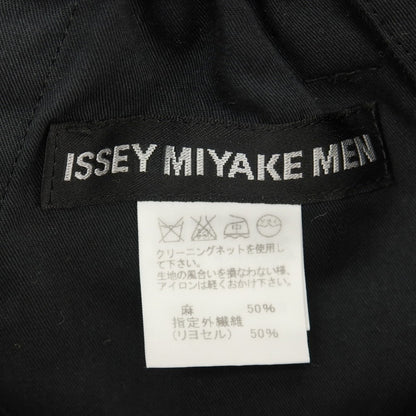 【中古】イッセイミヤケ メン ISSEY MIYAKE MEN リネンリヨセル イージーカジュアルスラックスパンツ ブラック【サイズ1】【 状態ランクC 】【 メンズ 】