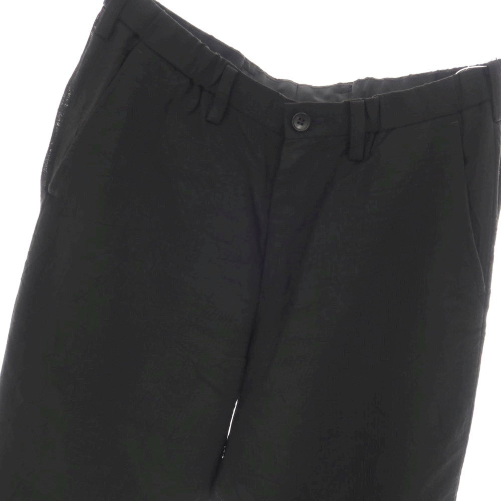 【中古】イッセイミヤケ メン ISSEY MIYAKE MEN シワ加工 ウールキュプラ チェック イージーカジュアルスラックスパンツ ブラック【サイズ1】【 状態ランクB 】【 メンズ 】