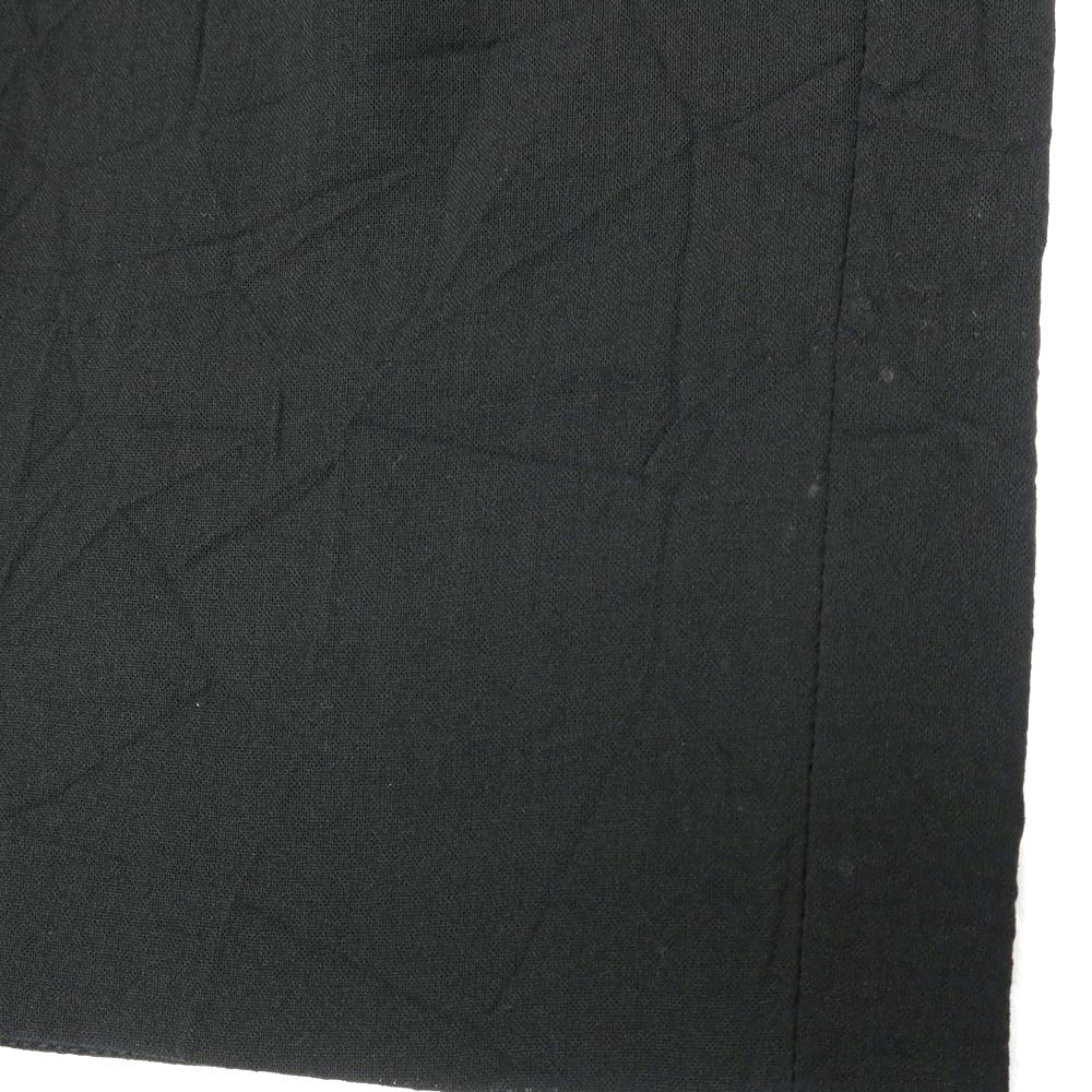 【中古】イッセイミヤケ メン ISSEY MIYAKE MEN シワ加工 ウールキュプラ チェック イージーカジュアルスラックスパンツ ブラック【サイズ1】【 状態ランクB 】【 メンズ 】