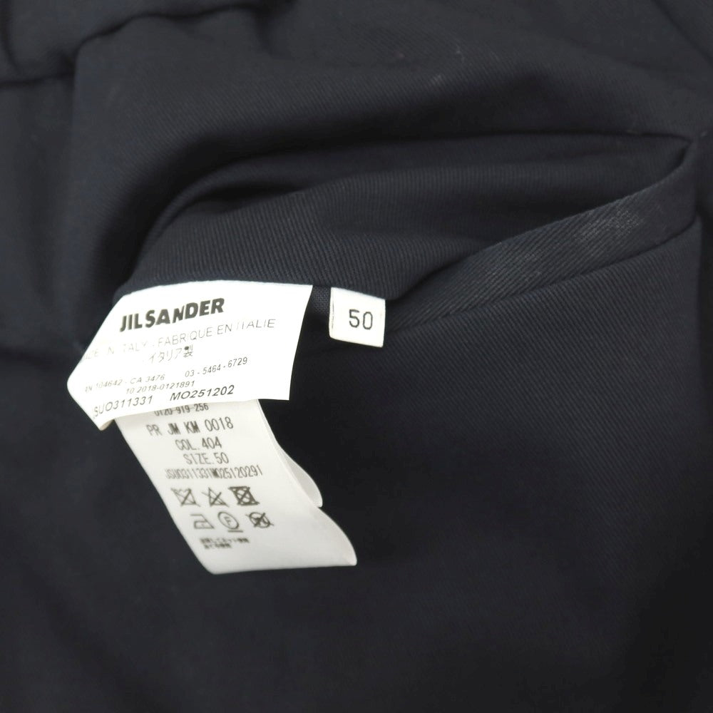 【中古】ジルサンダー JIL SANDER ストレッチ ツイルコットン イージースラックスパンツ ネイビー【サイズ50】【 状態ランクB 】【 メンズ 】