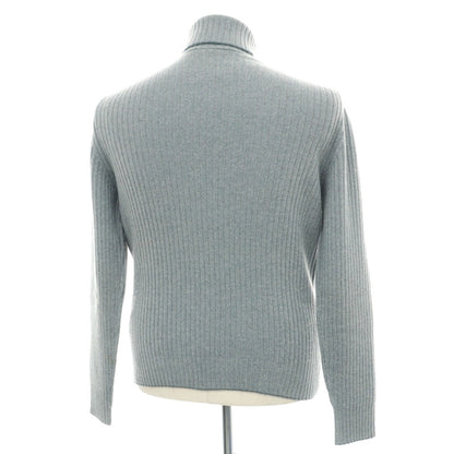 【中古】ロロピアーナ Loro Piana カシミヤ リブ編み タートルネック プルオーバーニット ライトブルー【サイズ50】【 状態ランクC 】【 メンズ 】