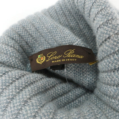 【中古】ロロピアーナ Loro Piana カシミヤ リブ編み タートルネック プルオーバーニット ライトブルー【サイズ50】【 状態ランクC 】【 メンズ 】