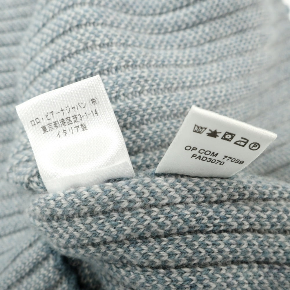 【中古】ロロピアーナ Loro Piana カシミヤ リブ編み タートルネック プルオーバーニット ライトブルー【サイズ50】【 状態ランクC 】【 メンズ 】