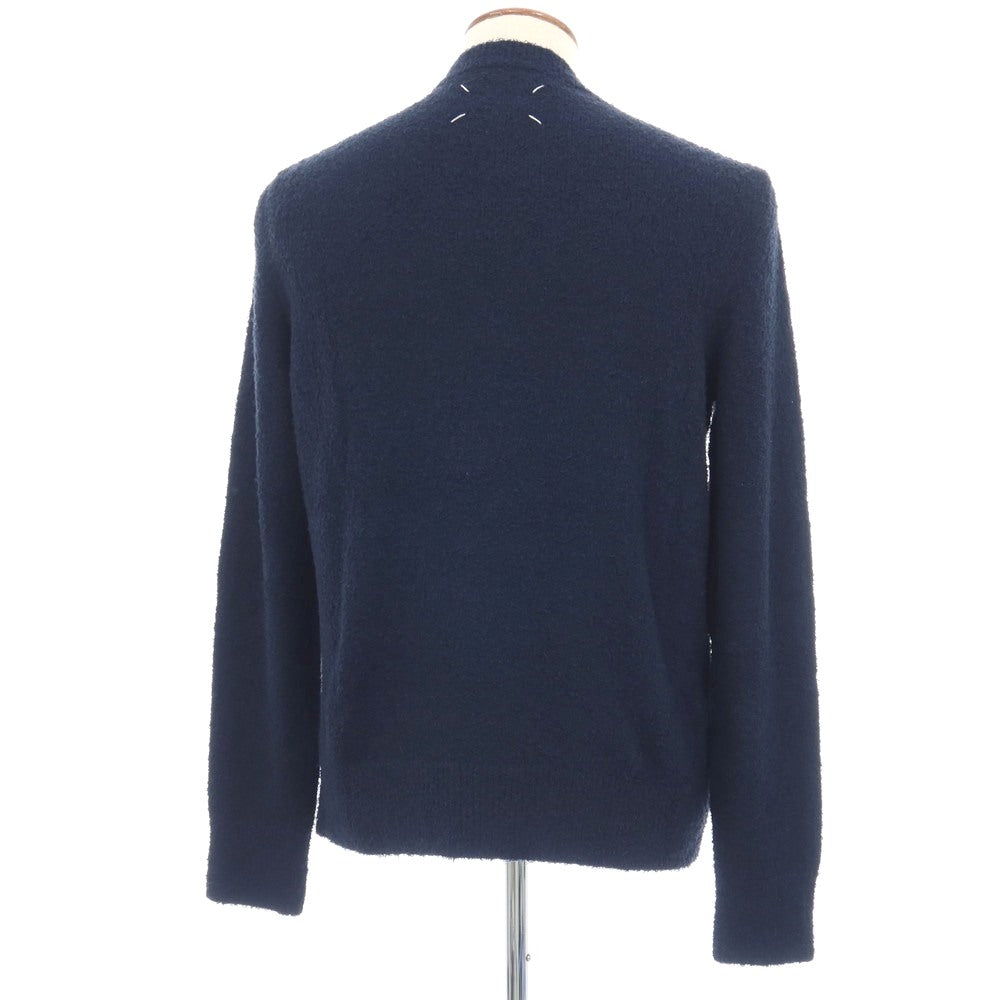【中古】マルタンマルジェラテン Martin Margiela 10 コットンナイロン クルーネック プルオーバーニット ネイビー【サイズM】【 状態ランクB 】【 メンズ 】