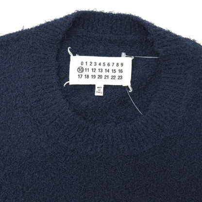 【中古】マルタンマルジェラテン Martin Margiela 10 コットンナイロン クルーネック プルオーバーニット ネイビー【サイズM】【 状態ランクB 】【 メンズ 】