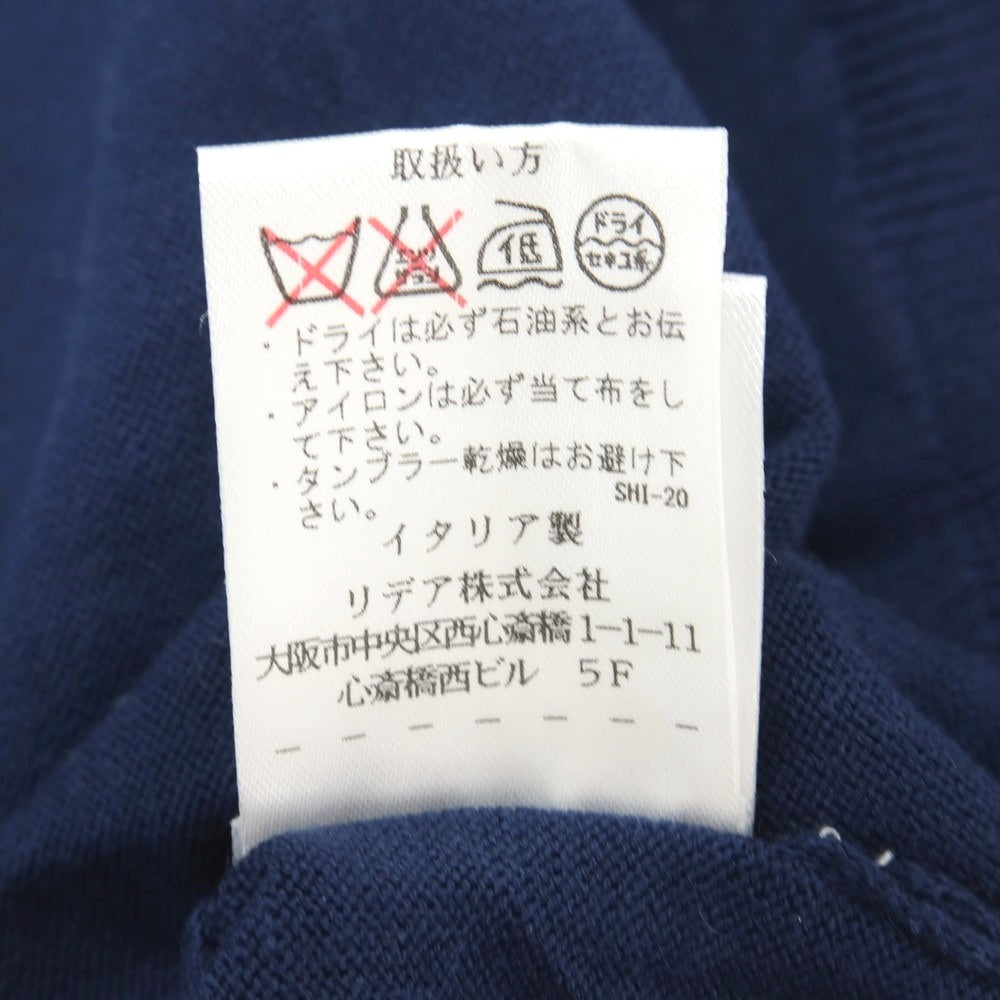【中古】クルチアーニ CRUCIANI ハイゲージ コットンシルクカシミヤ クルーネック プルオーバーニット ダークブルー【サイズ48】【 状態ランクB 】【 メンズ 】