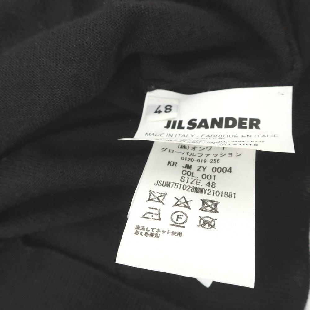【中古】ジルサンダー JIL SANDER ハイゲージ ウールシルク 長袖 ポロニット ブラック【サイズ48】【 状態ランクB 】【 メンズ 】