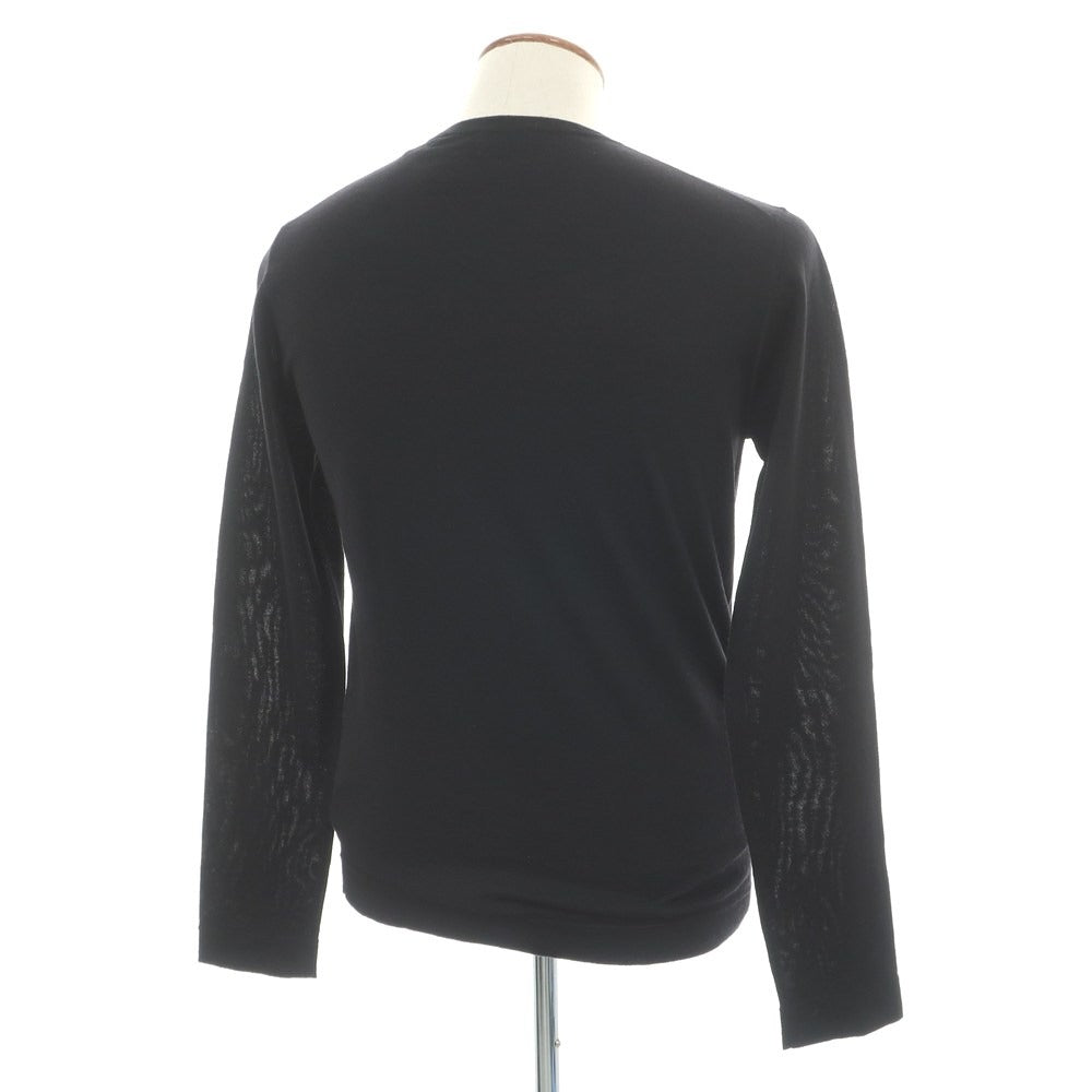 【中古】ジルサンダー JIL SANDER ハイゲージ ウールシルク Vネック プルオーバーニット ブラック【サイズ48】【 状態ランクB 】【 メンズ 】