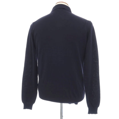 【中古】ジルサンダー JIL SANDER コットン 長袖 ポロニット ネイビー【サイズ48】【 状態ランクB 】【 メンズ 】